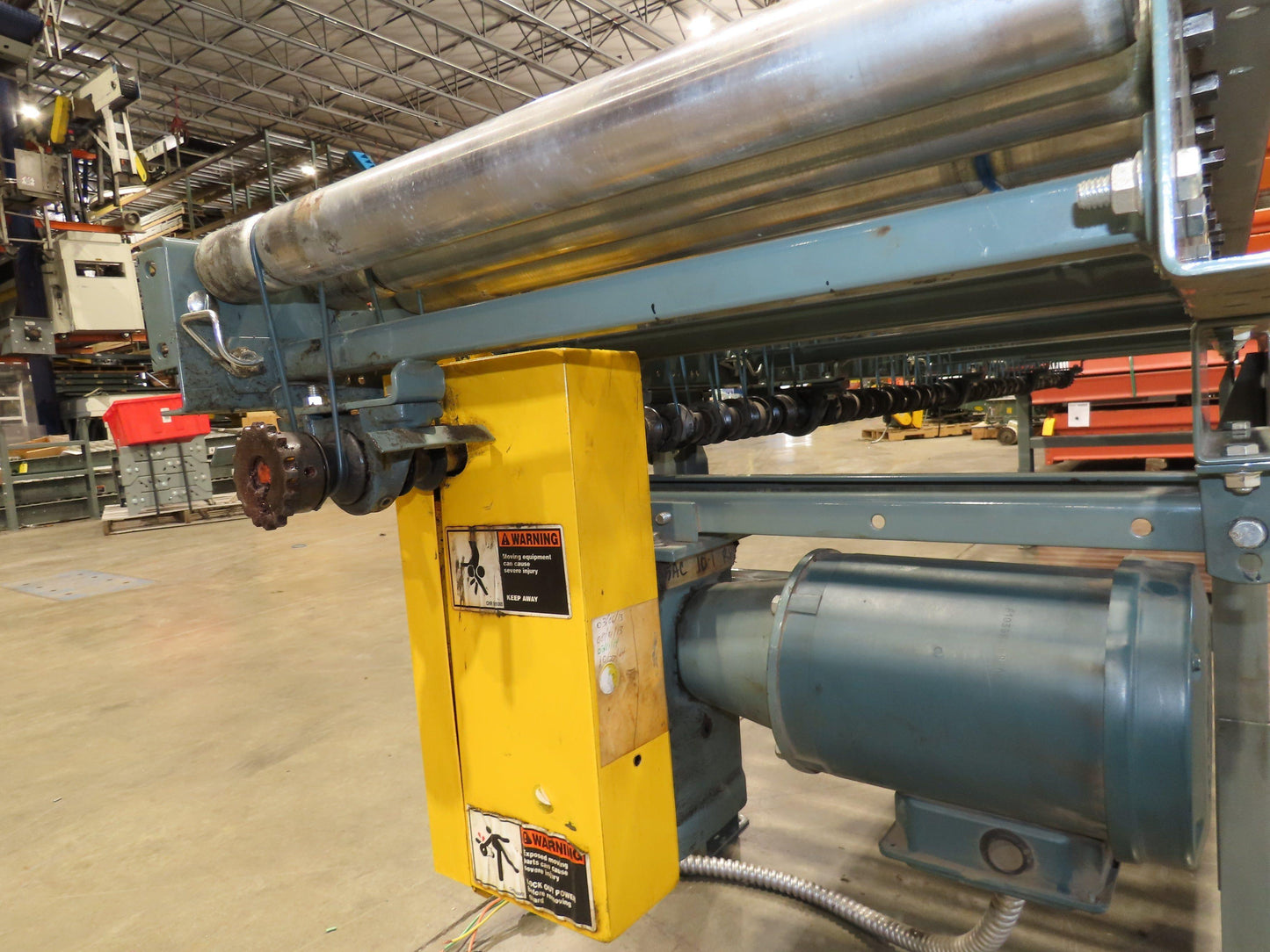Hytrol 24"x 10' Accumulation Roller Conveyor 21"BF O-Ring Line Shaft Drive 64FPM