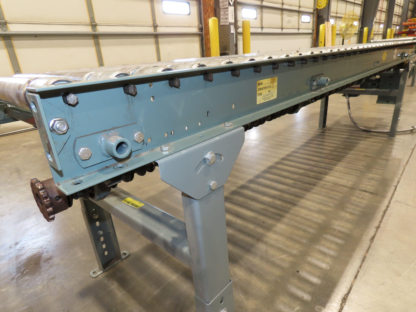 Hytrol 24"x 10' Accumulation Roller Conveyor 21"BF O-Ring Line Shaft Drive 64FPM