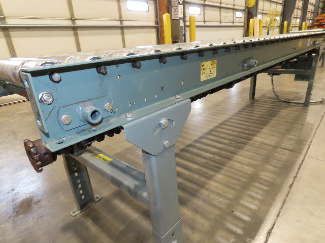 Hytrol 24"x 10' Accumulation Roller Conveyor 21"BF O-Ring Line Shaft Drive 64FPM