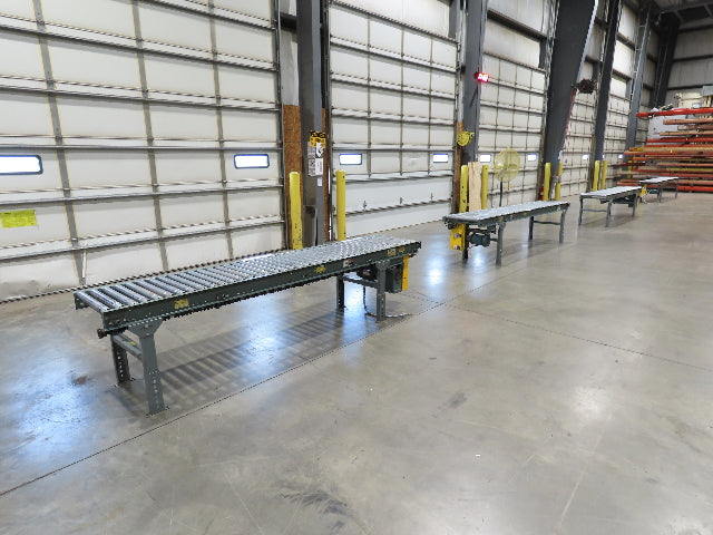 Hytrol 24"x 10' Accumulation Roller Conveyor 21"BF O-Ring Line Shaft Drive 64FPM