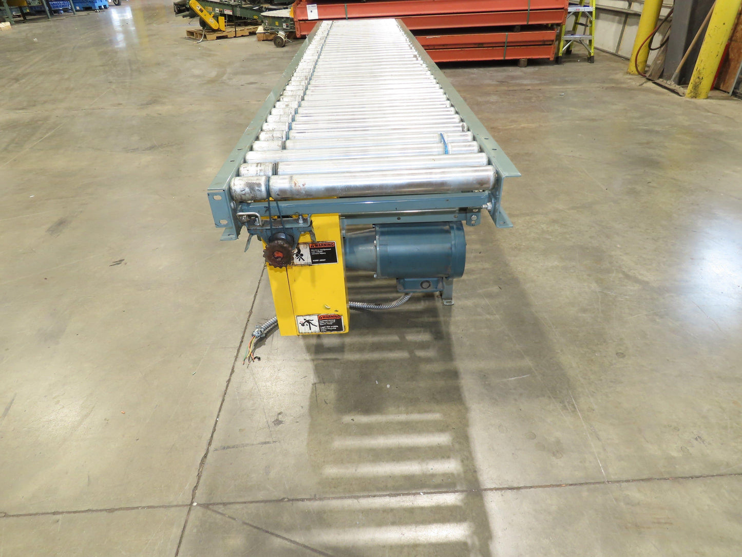 Hytrol 24"x 10' Accumulation Roller Conveyor 21"BF O-Ring Line Shaft Drive 64FPM
