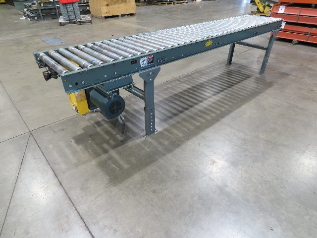 Hytrol 24"x 10' Accumulation Roller Conveyor 21"BF O-Ring Line Shaft Drive 64FPM