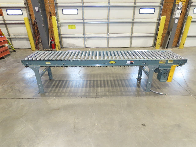 Hytrol 24"x 10' Accumulation Roller Conveyor 21"BF O-Ring Line Shaft Drive 64FPM