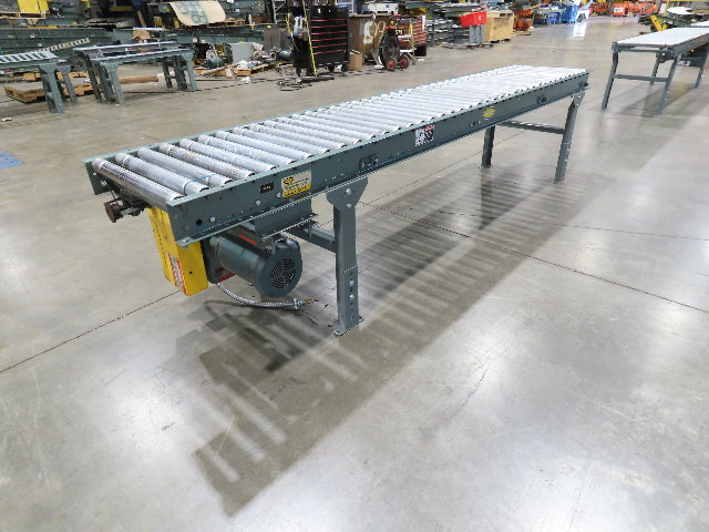Hytrol 24"x 10' Accumulation Roller Conveyor 21"BF O-Ring Line Shaft Drive 64FPM