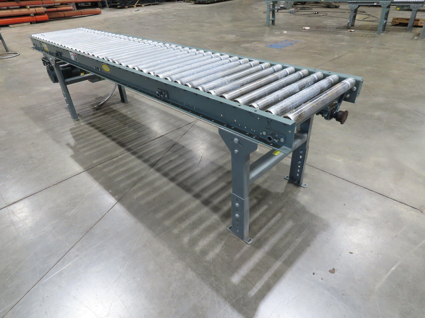 Hytrol 24"x 10' Accumulation Roller Conveyor 21"BF O-Ring Line Shaft Drive 64FPM