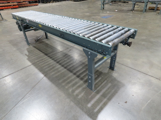 Hytrol 24"x 10' Accumulation Roller Conveyor 21"BF O-Ring Line Shaft Drive 64FPM