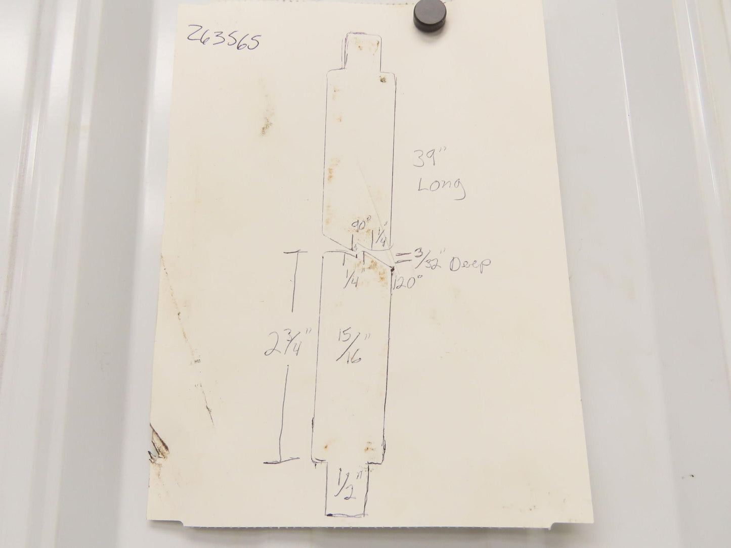 Press Brake Punch Die Set 39" Long 90° Offset Z Bend V 1/4" W 3/32" D