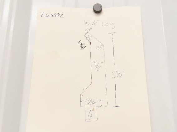 Press Brake Gooseneck Punch Die 42-3/8" Long 90° V 1/4" Finger 3-3/4" H