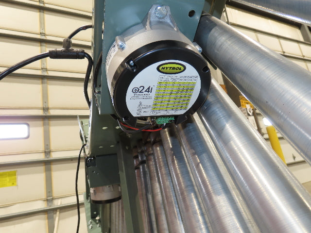 Hytrol 24"x 90° Curve Accumulation Roller Conveyor 21"BF O-Ring Belt Drive 24VDC