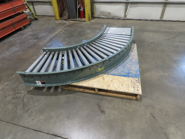 Hytrol 24"x 90° Curve Accumulation Roller Conveyor 21"BF O-Ring Belt Drive 24VDC