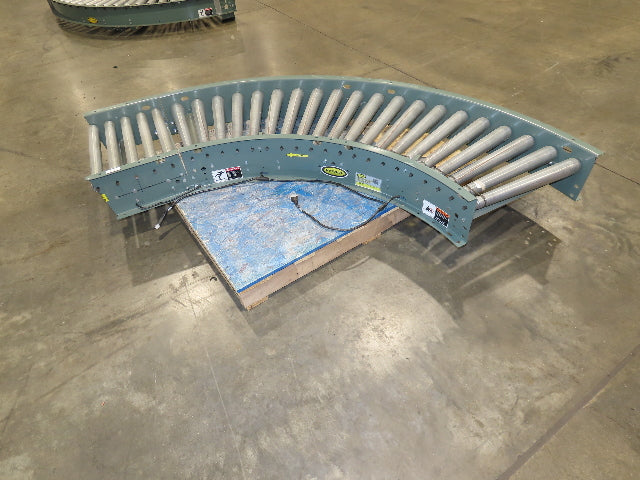 Hytrol 24"x 90° Curve Accumulation Roller Conveyor 21"BF O-Ring Belt Drive 24VDC
