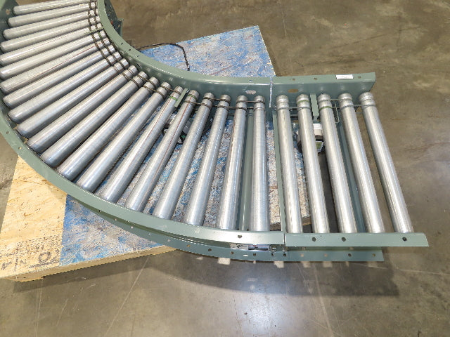 Hytrol 24"x 90° Curve Accumulation Roller Conveyor 21"BF O-Ring Belt Drive 24VDC
