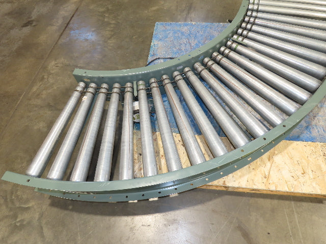 Hytrol 24"x 90° Curve Accumulation Roller Conveyor 21"BF O-Ring Belt Drive 24VDC