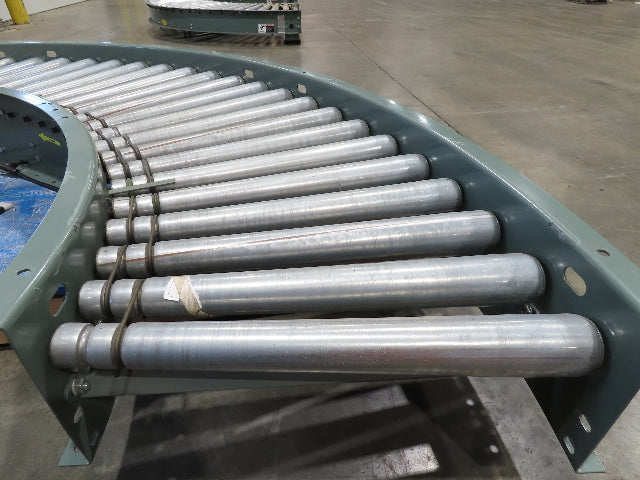 Hytrol 24"x 90° Curve Accumulation Roller Conveyor 21"BF O-Ring Belt Drive 24VDC