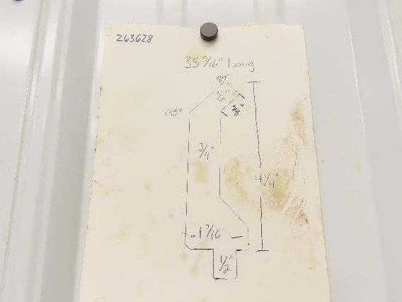 Press Brake Gooseneck Punch Die 35-7/16" Long 90° V 1/4" Finger 3-3/4" H