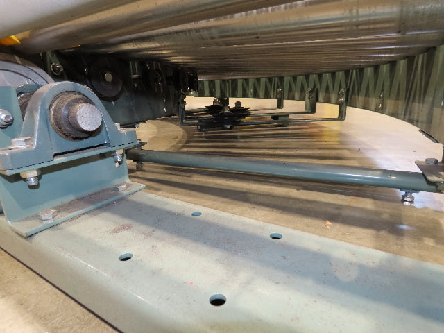 Hytrol 24"x 180° Curve Accumulation Roller Conveyor 21"BF V-Belt Slave Drive