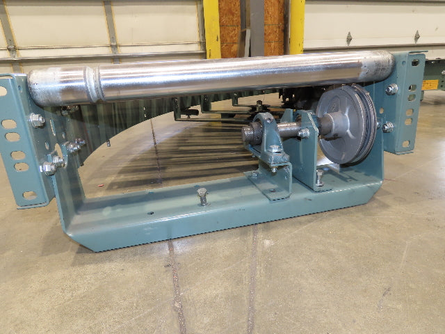Hytrol 24"x 180° Curve Accumulation Roller Conveyor 21"BF V-Belt Slave Drive