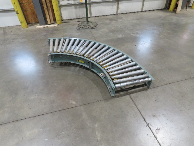 Hytrol 24"x 90° Curve Accumulation Roller Conveyor 21"BF V-Belt Slave Drive