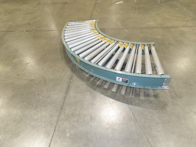 Hytrol 24"x 90° Curve Accumulation Roller Conveyor 21"BF V-Belt Slave Drive