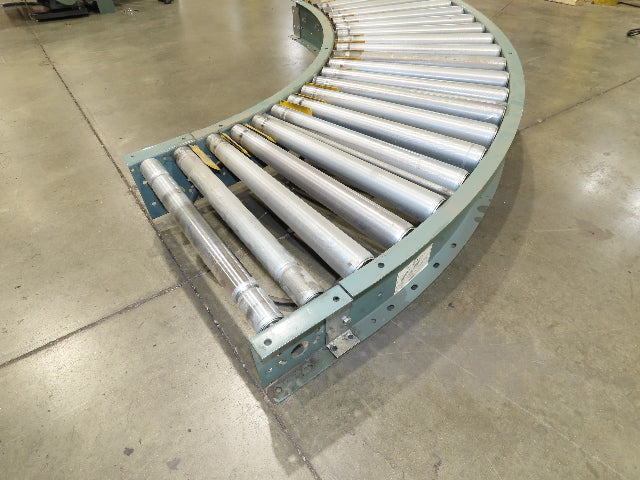 Hytrol 24"x 90° Curve Accumulation Roller Conveyor 21"BF V-Belt Slave Drive