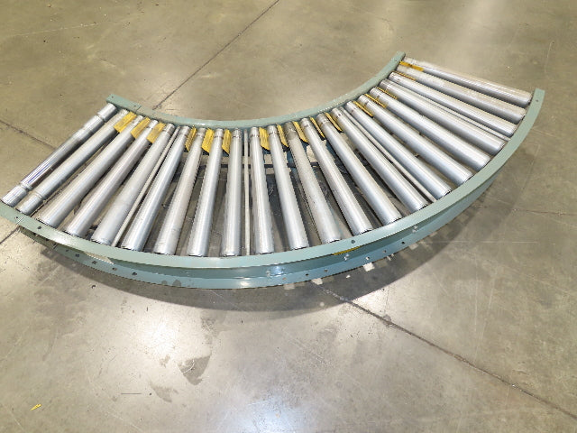 Hytrol 24"x 90° Curve Accumulation Roller Conveyor 21"BF V-Belt Slave Drive