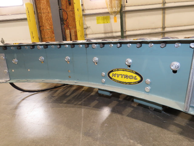 Hytrol 24"x 90° Curve Accumulation Roller Conveyor 21"BF V-Belt Slave Drive