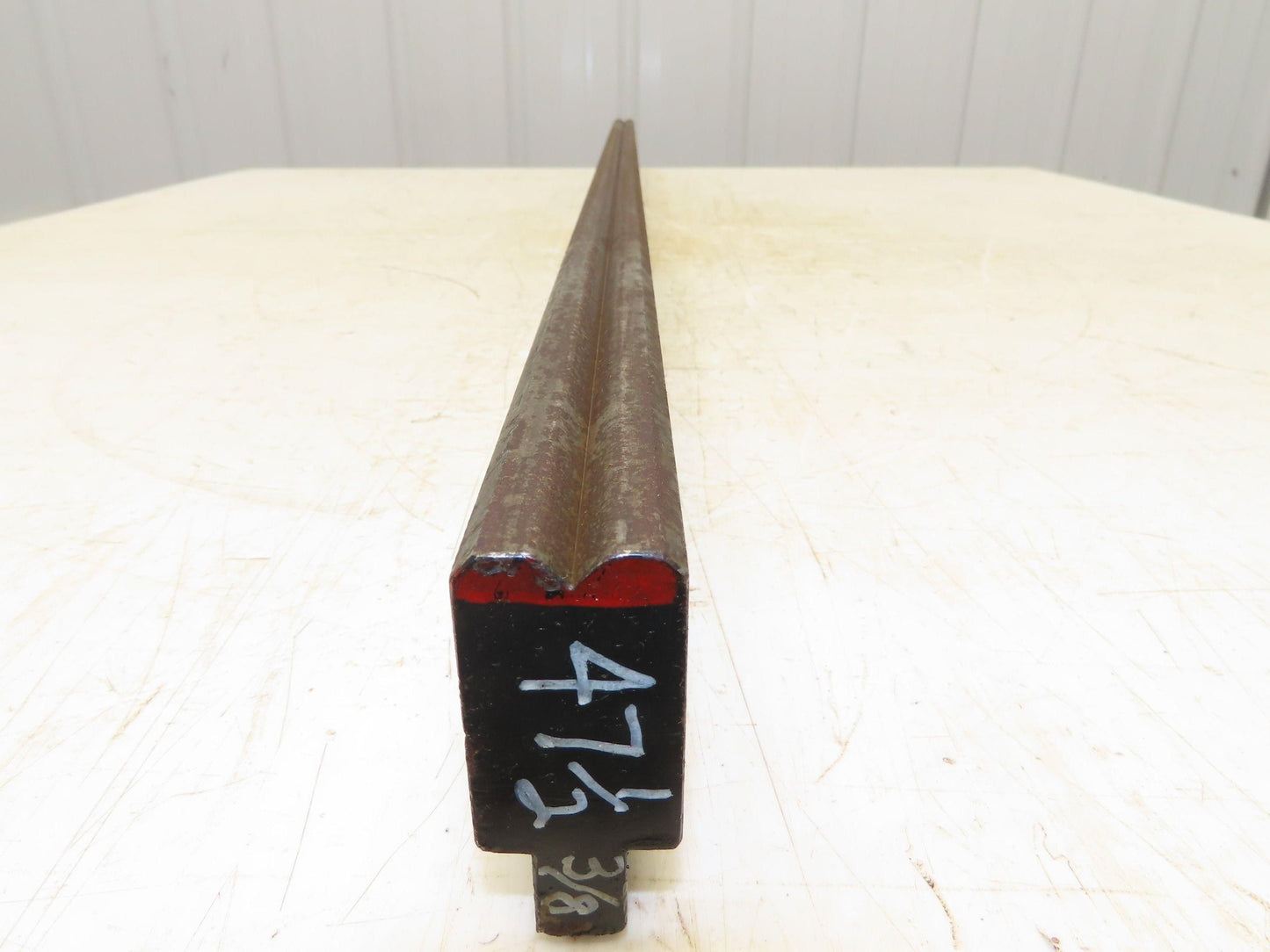 Press Brake Die 47-1/2" Long 90° V 3/8" W 3/16" D 1-3/4" H 1/2" Tang