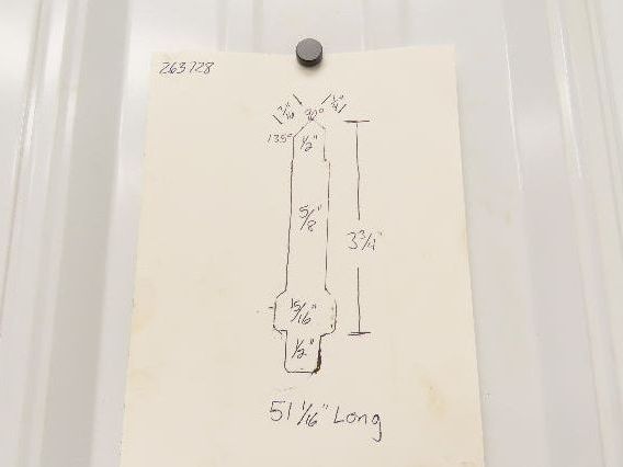 Press Brake Punch Die 51-1/16" Long 90° V 1/2" W 3-3/4" H 1/2" Tang