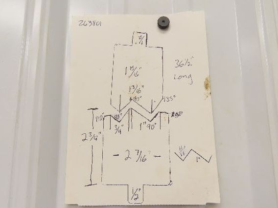 Press Brake Punch Die Set 36-1/2" Long 90° Offset Double Z Bend 1" and 11/16"