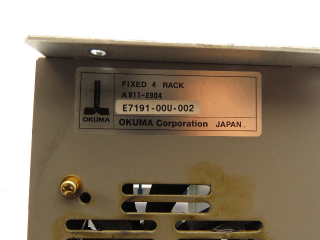 Okuma E7191-00U-002 Fixed 4-Rack PLC Chassis Unit with Motherboard 1911-2904