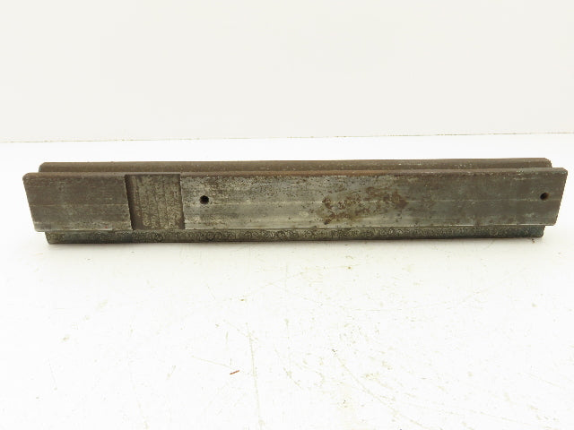 Press Brake Die 15-5/8" Long 90° V 9/16" W 5/16" D 1-3/4" H 1/2" Tang