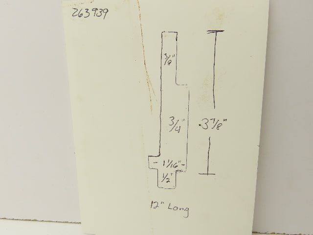 Press Brake Punch Die 12" Long 3/8" W Square 3-7/8" H 1/2" Tang