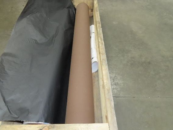 Finzer Film Feed Brown Rubber Smooth Roller 6.35" Dia 54" Long 2" Shaft Set