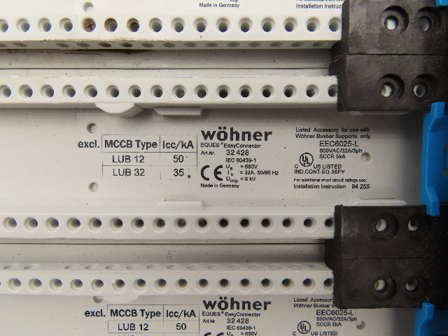 Wohner EEC6025-L Busbar Adapter Chassis Rack 600V 32A 3PH