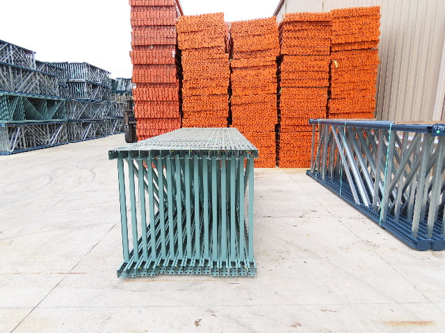 Interlake 14' x 42" Teardrop Pallet Racking Upright 3x3" Leg 23900Lb Green