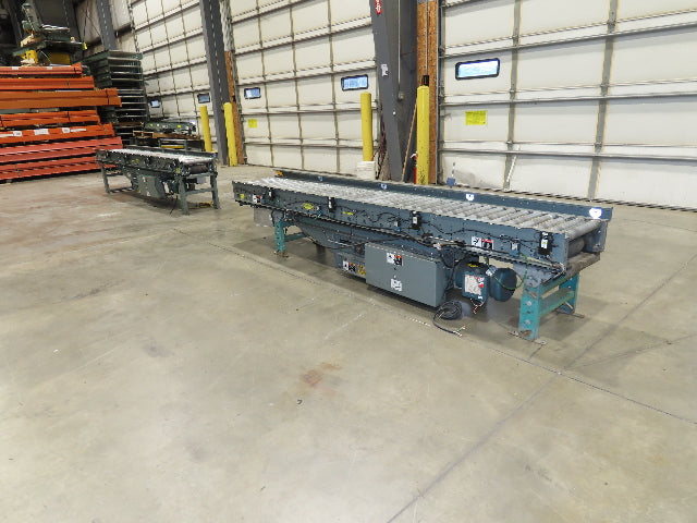 Hytrol 18"x 10' EZLogic Accumulation Roller Conveyor 15"BF Belt Drive 460V 57FPM