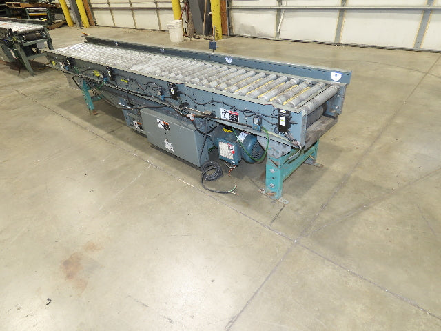 Hytrol 18"x 10' EZLogic Accumulation Roller Conveyor 15"BF Belt Drive 460V 57FPM