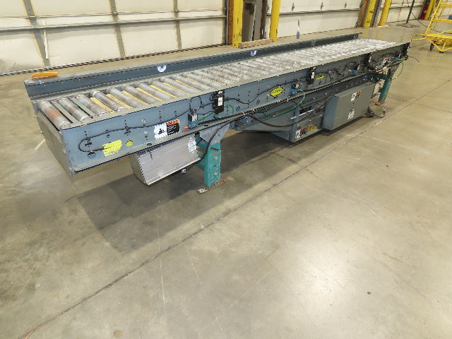 Hytrol 18"x 10' EZLogic Accumulation Roller Conveyor 15"BF Belt Drive 460V 57FPM