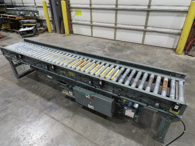 Hytrol 18"x 10' EZLogic Accumulation Roller Conveyor 15"BF Belt Drive 460V 57FPM