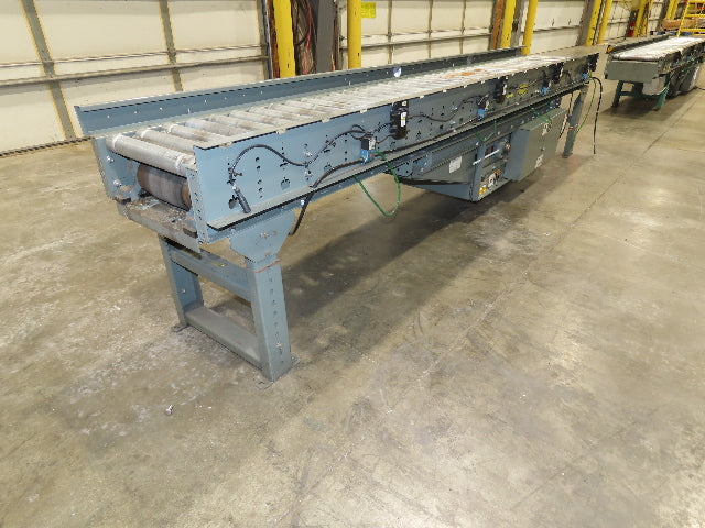 Hytrol 18"x 10' EZLogic Accumulation Roller Conveyor 15"BF Belt Drive 460V 57FPM