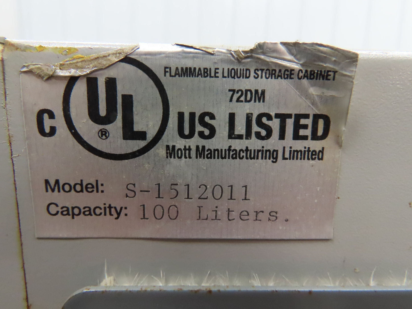 New England Lab 1512011 Insulated Solvent Cabinet 48x22x34" Fire Proof 100 Liter