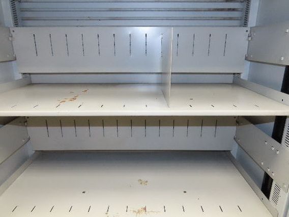 Wright Line Roll Up Door Storage Cabinet 6 Shelf Unit 36x18x83" Adjustable