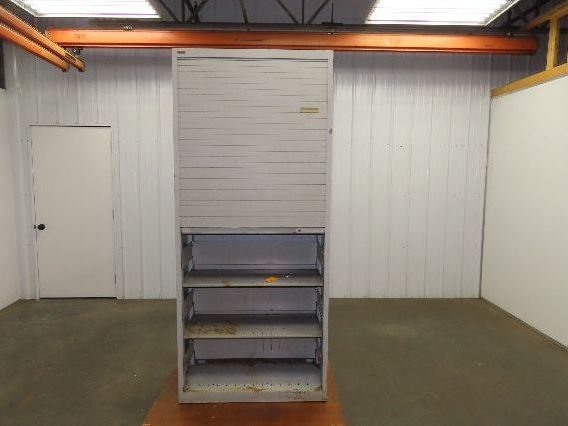 Wright Line Roll Up Door Storage Cabinet 6 Shelf Unit 36x18x83" Adjustable