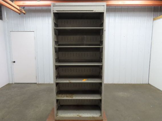 Wright Line Roll Up Door Storage Cabinet 6 Shelf Unit 36x18x83" Adjustable