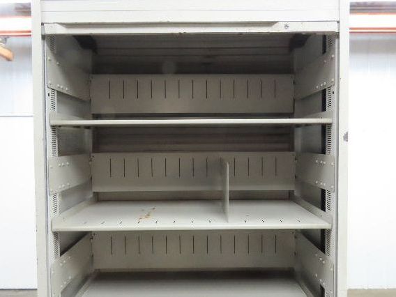 Wright Line Roll Up Door Storage Cabinet 6 Shelf Unit 36x18x83" Adjustable