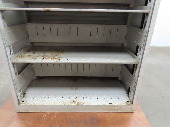 Wright Line Roll Up Door Storage Cabinet 6 Shelf Unit 36x18x83" Adjustable