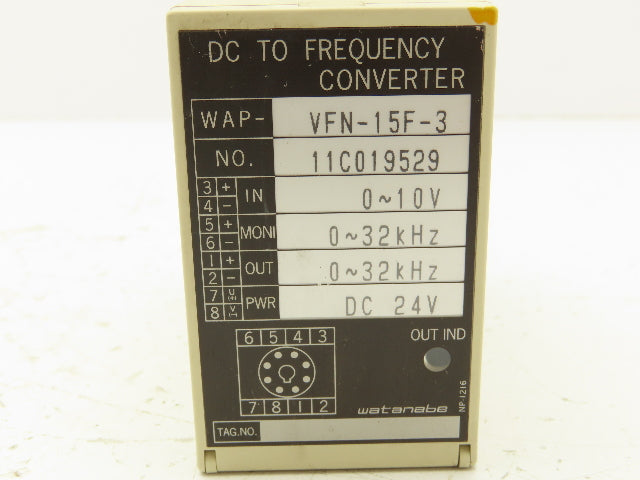 Watanabe WAP-VFN-15F-3 Pulse Frequency Converter 24VDC