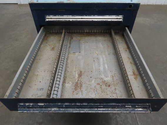 Stanley Vidmar Tool Cabinet 4 Drawer 28x30x33" Blue Lista Lyon Rust Rough