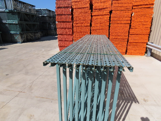 Interlake 12' x 60" Teardrop Pallet Racking Upright 3"x1-5/8" Leg Green