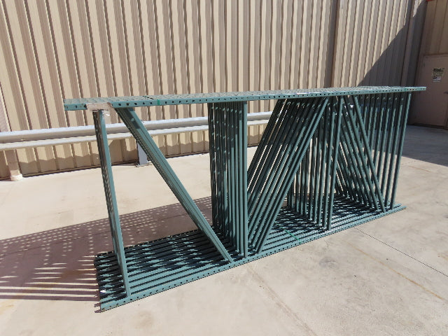 Interlake 12' x 60" Teardrop Pallet Racking Upright 3"x1-5/8" Leg Green